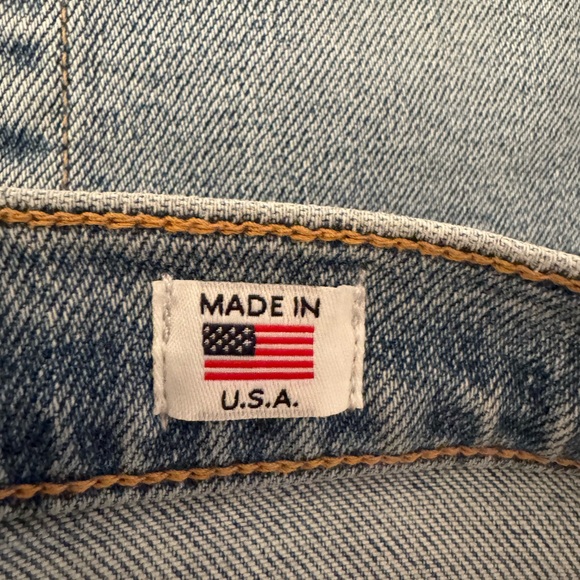 REDONE High Rise Stove Pipe Straight Leg Unfinished Hem Women’s Shorts Size 26 - Picture 12 of 15